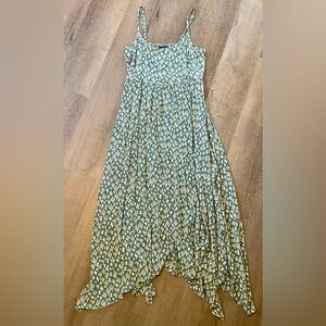 Green Cactus Print Maxi Dress